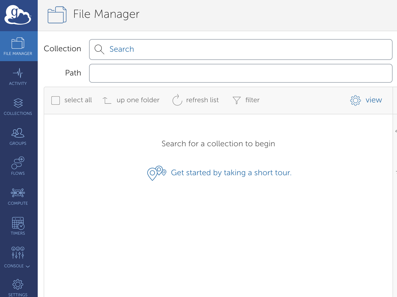Globus File Manager Page