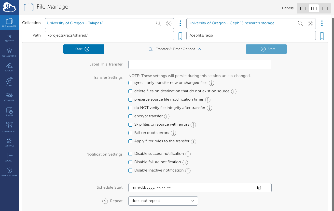 Globus Transfer and Sync